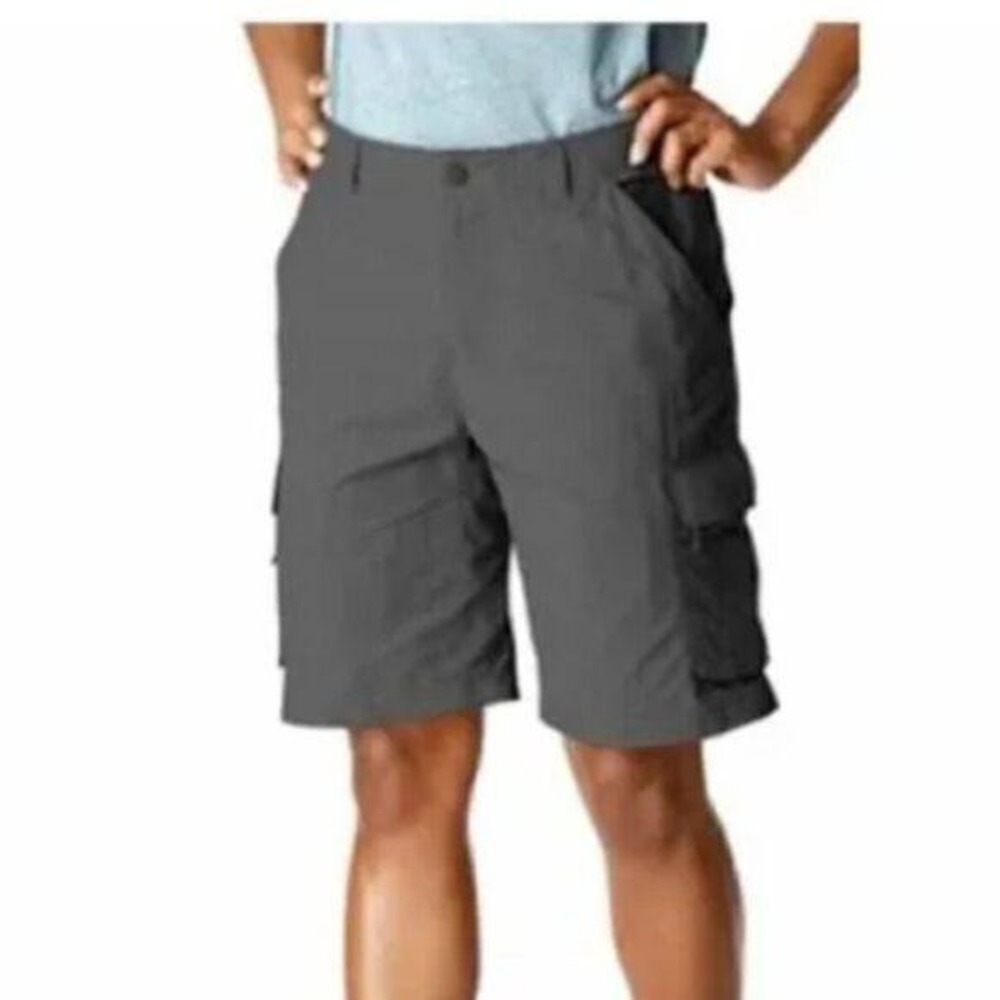REI Shorts Womens Medium Sahara Grey Cargo Hiking Outdoor Utility Nylon